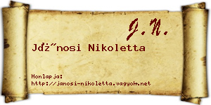 Jánosi Nikoletta névjegykártya