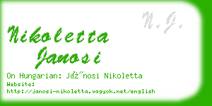 nikoletta janosi business card